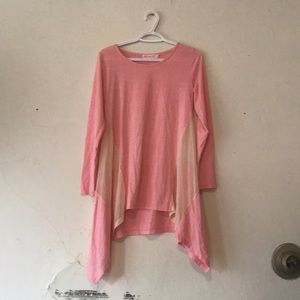 Pink and cream top